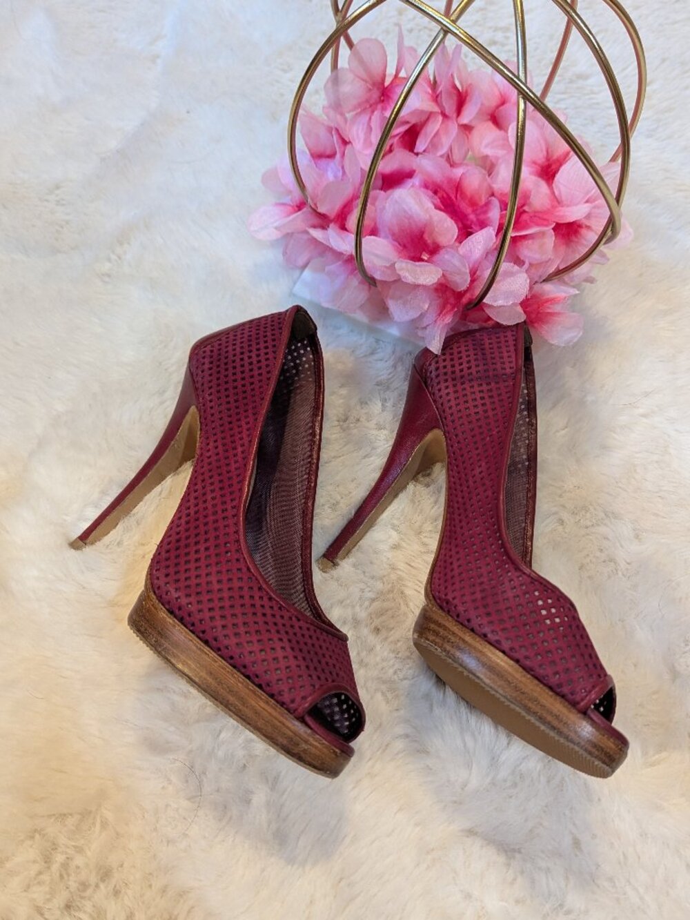 Longchamp Fuchsia Heels, Size 7.5
